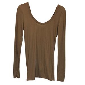 Isabel Benenato Brown Long Sleeve Tee - size 40 (US Small)